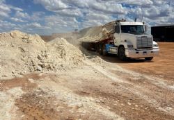 First ore being offloaded at ROM pad at Kat Gap processing facility.
