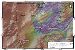 Figure 2: EPL3669, Drill hole locations at Iguana, Barking Gecko East and Turtle's Neck