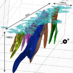 Fig 1 – Oblique view of Tunkillia 223 Deposit wireframe