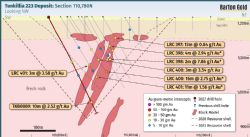 Fig 6 – Cross section 110,780N in southern South Plunge target