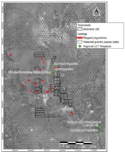 Figure 5: Prospective pegmatite target corridor