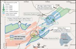 Figure 1. Location of Cobre’s projects covered in the AGG survey
