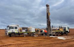Figure 2: Kat Gap Tailings storage facility – Drilling of diamond hole for VWP installation