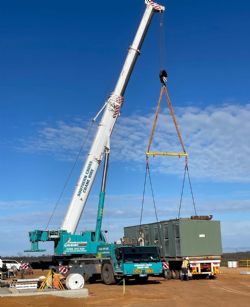 Figure 3: Crane lifting power plant
