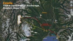 Figure 2. Map showing the route of the proposed West Susitna Access Road