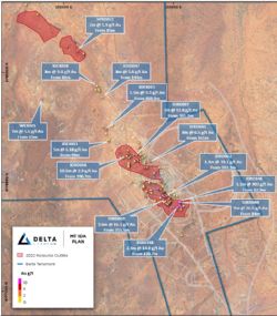 Figure 4: Plan showing all new gold results