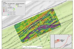 Figure 4. Tlou fold and shear target with copper intersections and soil anomalies.