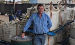 Figure 5 – Demonstration Plant Manager, Adam Randall, receives first 5 tonne sample