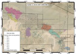 Figure 3: Tumas 3 Deposit showing Planned RC Infill Drilling Hole Locations. 