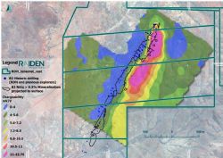 Figure 1: B2 Deposit IP Survey Area - Gradient Array chargeability anomaly