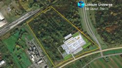 Figure 2: site layout superimposed on Lot 22 at Becancour