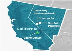 Figure 2: Location map of Liberty Lithium area (SaltFire Flat Project)