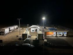 Figure 1: Completed CNG Facility with virtual pipeline trailer parked at the filling post