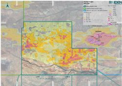 Figure 1: Mt Sholl Project with the results of lithium infill soil sampling program