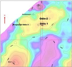 Toolachee formation depth map Odin gas field