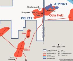 Odin field location map with connection to Vali-Beckler pipeline