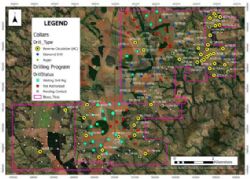 Figure 2: Plan view of the Tiros Ti + REE deposit