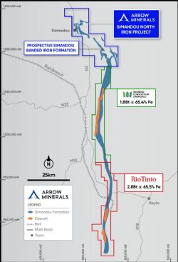 Figure 1. Simandou North Iron Project adjacent to the combined Simandou Project