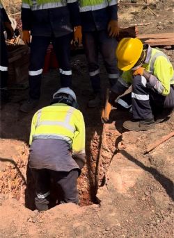 Figure 3. Shallow pits excavated left as part of collecting bulk samples