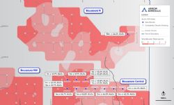 Figure 5. Boussoura Central and North Significant Intercepts reported with 40% Al2O3 cut-off