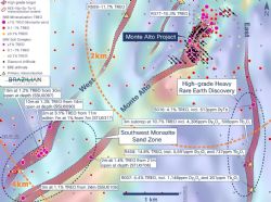 Figure 9: Monte Alto district-scale rare-earth exploration corridors