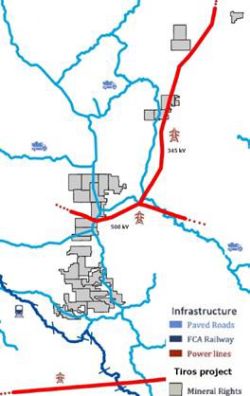 Figure 1: Map of Tiros Project mineral rights in Minas Gerais, Brazil