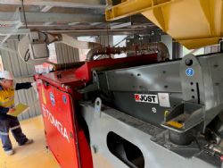 Figure 2 Gekko technician testing the mechanical components of the Ore sorter