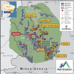 Figure 1: Licenses of the Caldeira Project showing the Agostinho license located southwest of Dona Maria