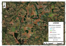 Figure 2: Drill hole locations at Tiros Central Block
