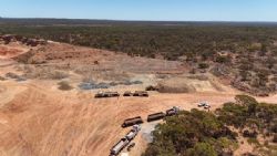 Figure 4: First road trains loading ore
