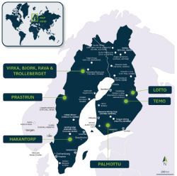 Figure 1: Basin Projects Location Map in Sweden and Finland