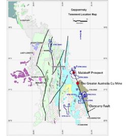 Figure 9, Location Map showing the locations of Malakoff Prospect