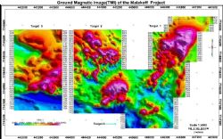 Figure 3, Map of the TMI from ground magnetic survey by Echo Geophysics