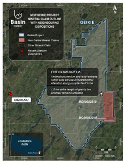 Figure 1: New Geikie Project Outline with Neighbouring Mineral Exploration Tenures