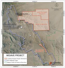 MOJAVE PROJECT – Location of the Mojave Project Blocks in south-eastern California, USA