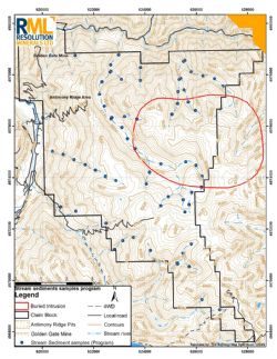 Figure 2: Map of planned soil sediment sampling program to be undertaken
