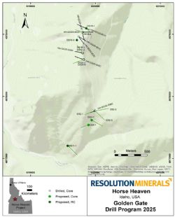 Figure 2: Updated drill hole location map of the ongoing Phase 1 Golden Gate drill program
