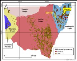 Figure 6: Known NSW gold and antimony mineral occurrences