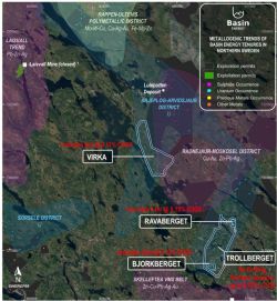 Figure 1: Location map of Projects in northern Sweden 