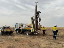 Figure 2 – Aircore drill rig on the first hole of the program