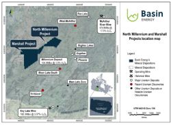 Figure 1: Location of Marshall and North Millennium uranium projects