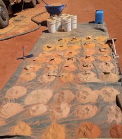 Figure 3: Geochemical sampling of clays below soil and sand cover in drillhole SBDH25093