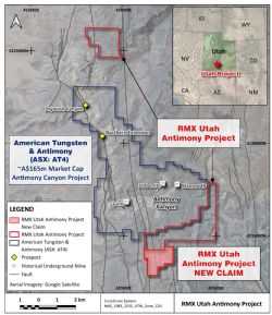 Figure 3: Location of Red Mountain's Utah Antimony Project