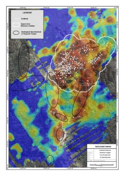 The location of potential resource extension targets