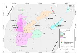 Location of reported and future drillholes