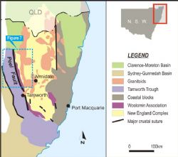 Schematic geological map of New England showing location of the Peel Fault