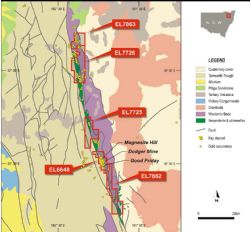 Location map showing granted tenements.