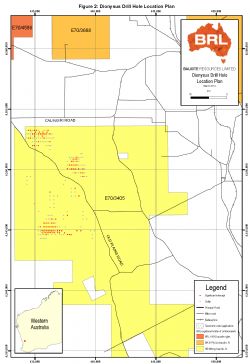 Figure 2: Dionysus Drill Hole Location Plan