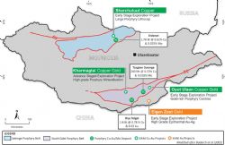 The Kharmagtai project is located within the South Gobi porphyry copper province,