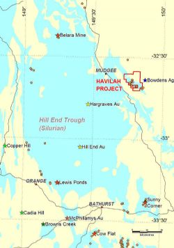 Figure 1. Location of the Havilah Project, NSW.